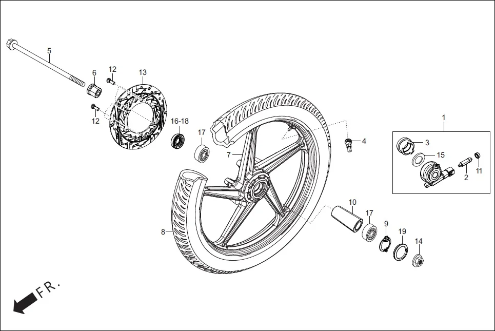 F-9A-DISC FRONT WHEEL(DISC) diagram showing 44810-KTC-900
