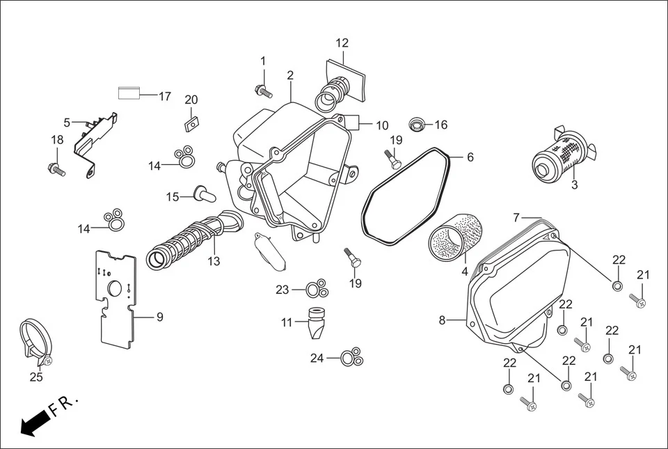 F-15-SELF AIR CLEANER assembly diagram for Hero Splendor+ (Dec, 2015)