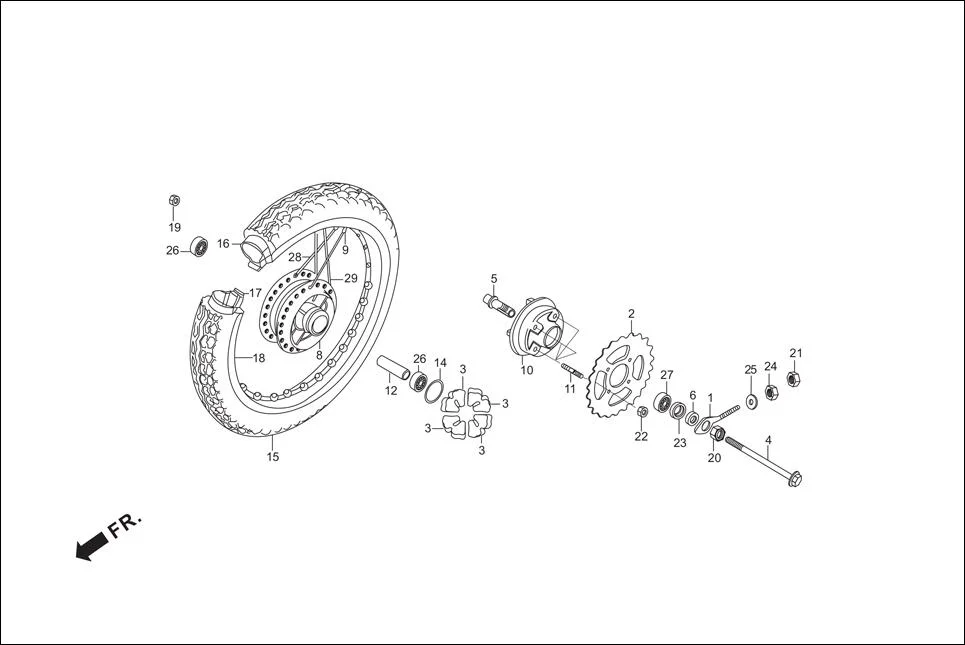 F-11-SPOKE REAR WHEEL diagram showing 97338-51179-10