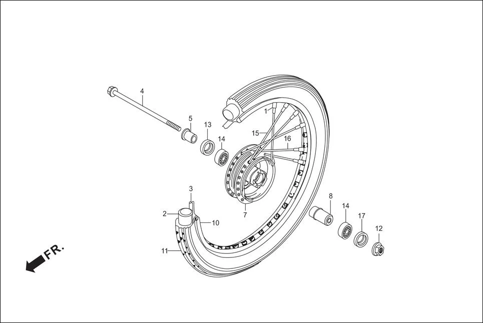 F-9-SPOKE FRONT WHEEL diagram showing 90306-KST-942
