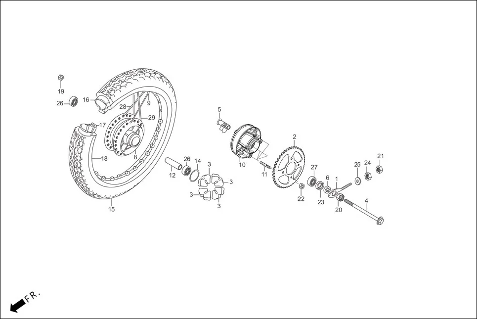 F-11-SPOKE REAR WHEEL diagram showing 94101-06000