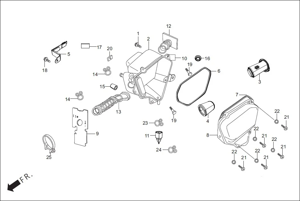 F-15-SELF AIR CLEANER assembly diagram for Hero Splendor+ (Feb, 2017)