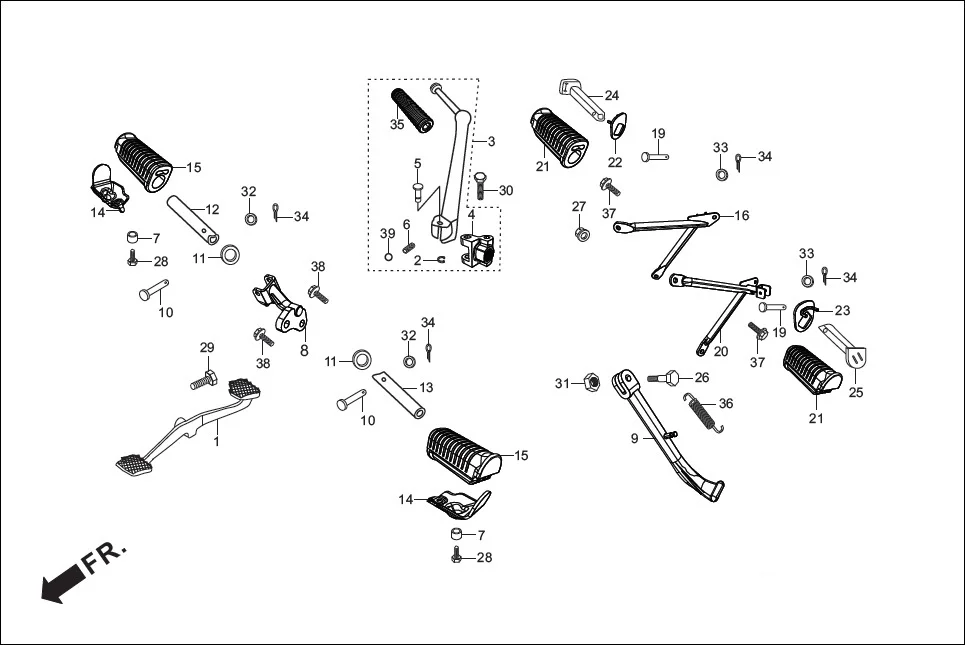 F-17-SELF STEP ASSY./SELF STARTER/GEAR CHANGE PEDAL/SIDE STAND/PILLION STEP. diagram showing 95014-72302