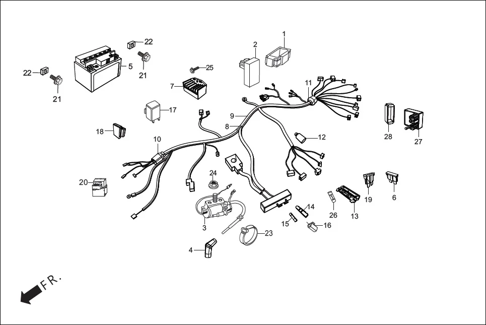 F-24-SELF-i3S WIRE HARNESS/BATTERY diagram showing 90306-KVT-941