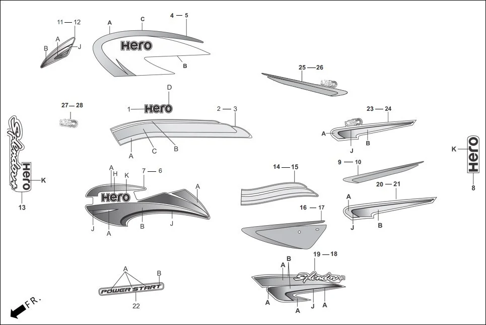 F-27-SELF-i3S STRIPES/MARK diagram showing 77248-AAE-1000