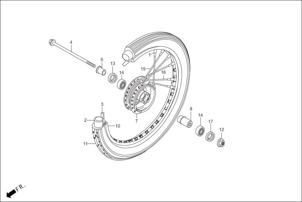 F-9-SPOKE FRONT WHEEL diagram showing 90306-KST-942