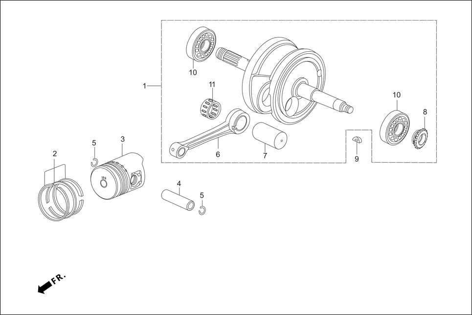 E-9 CRANKSHAFT/PISTON