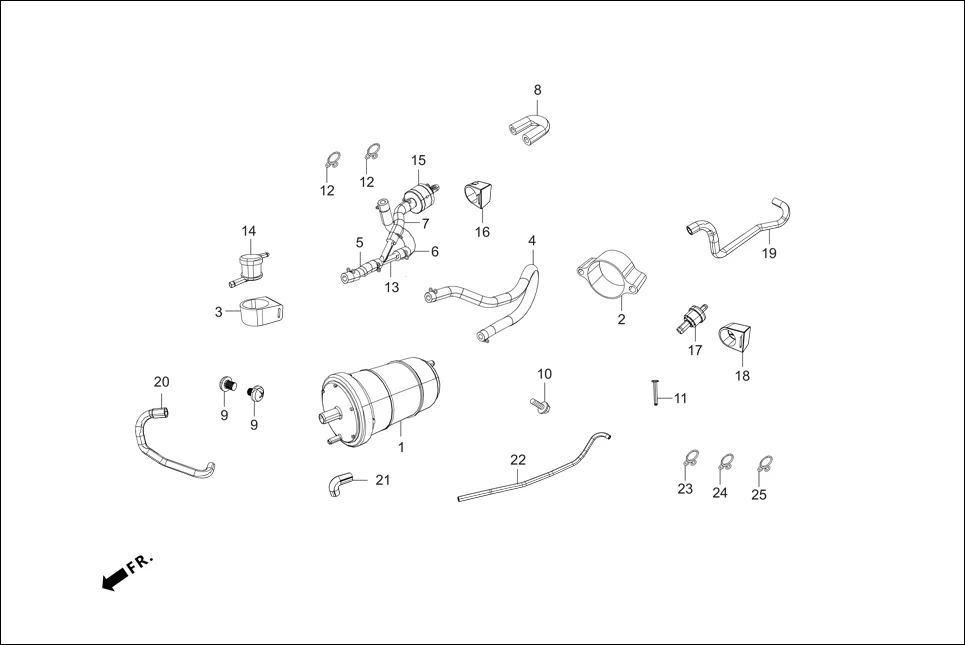 F-13A CANISTER ASSY. assembly diagram for Hero Splendor+ iBS (Jan, 2019)