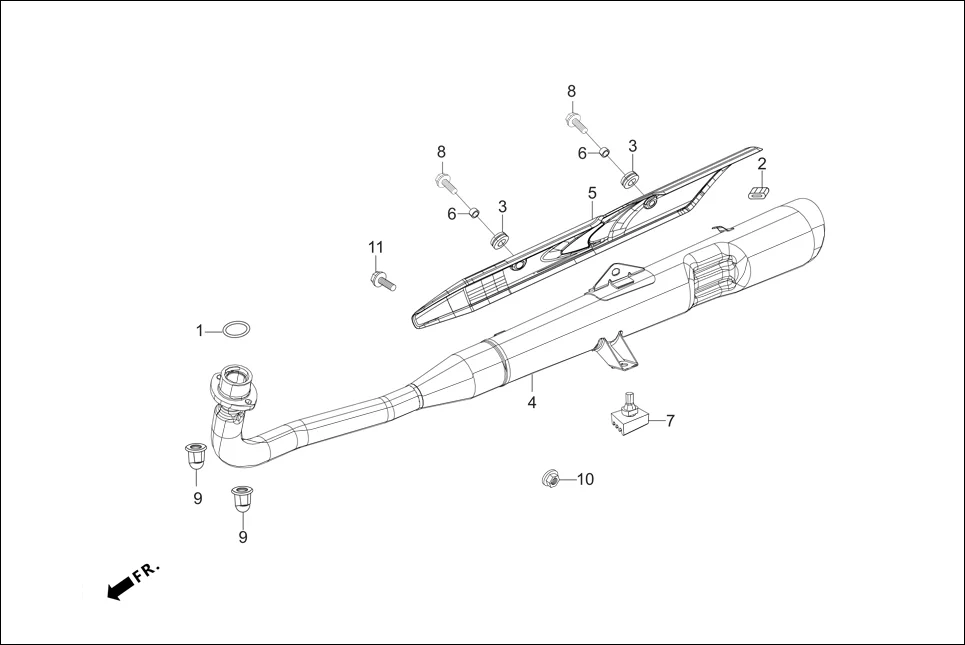 F-16 MUFFLER assembly diagram for Hero Splendor+ iBS (Jan, 2019)