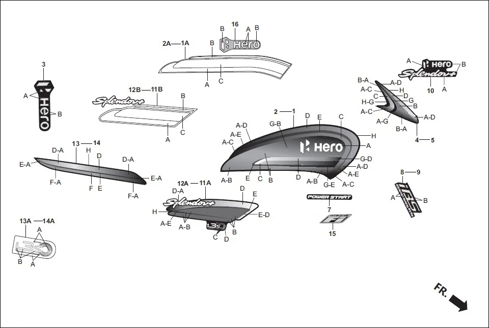 F-27-SELF-i3S STRIPES/MARK diagram showing 87132-AAE-100