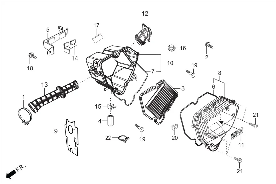 F-15_OBD-2B AIR CLEANER assembly diagram for Hero SPLENDOR PLUS(June,2024)