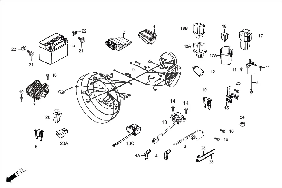 F-24_OBD-2B WIRE HARNESS/BATTERY diagram showing 30700-KTC-A21