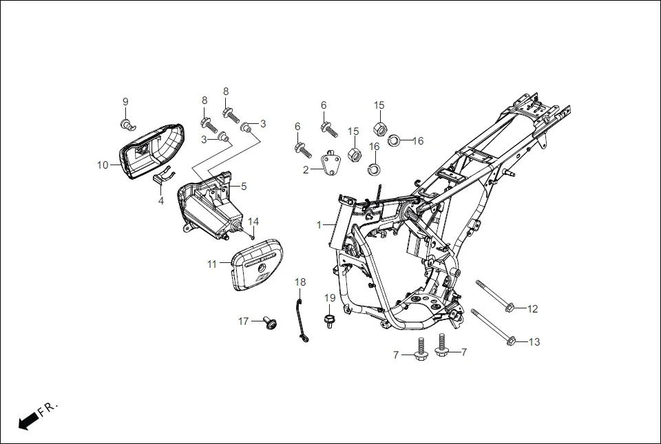 F-25-SELF FRAME BODY/UTILITY BOX assembly diagram for Hero Splendor+ iBS BSVI (JULY, 2021)