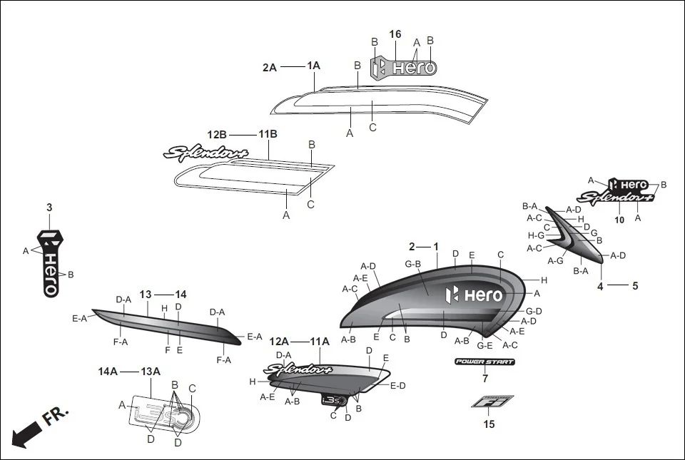 F-27-SELF-i3S STRIPES/MARK diagram showing 87131-AAE-100