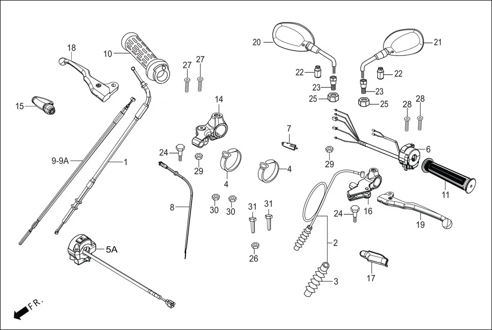 F-3-SELF-i3S HANDLE LEVER/SWITCH/CONTROL CABLE diagram showing 35150-AAF-00099