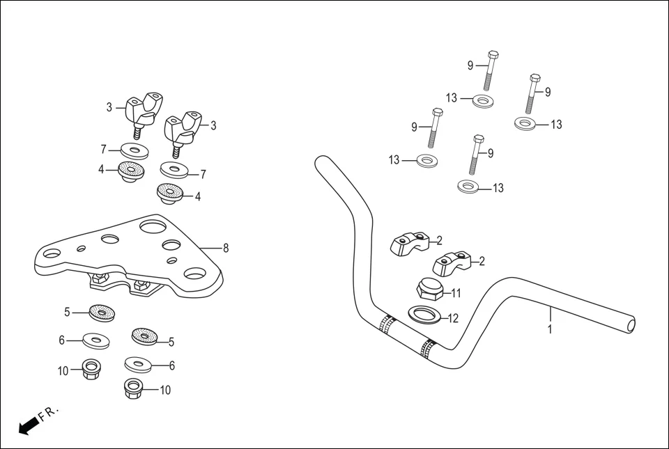 F-4 HANDLE PIPE/TOP BRIDGE assembly diagram for Hero Splendor+ iBS BSVI (JULY, 2021)