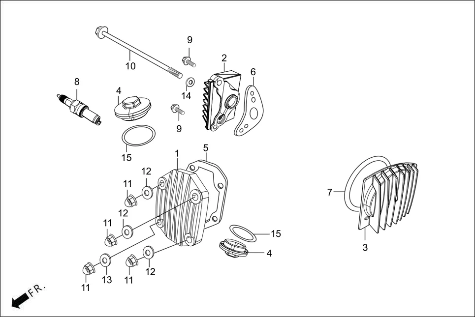 E-1 CYLINDER HEAD COVER/ INLET PIPE