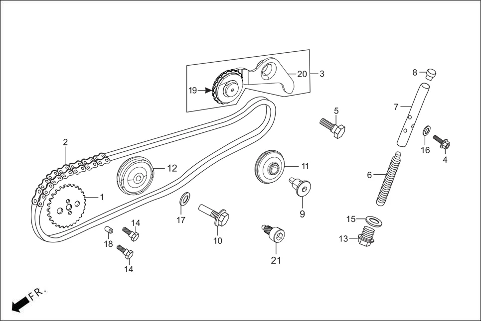 E-4 CAM CHAIN TENSIONER