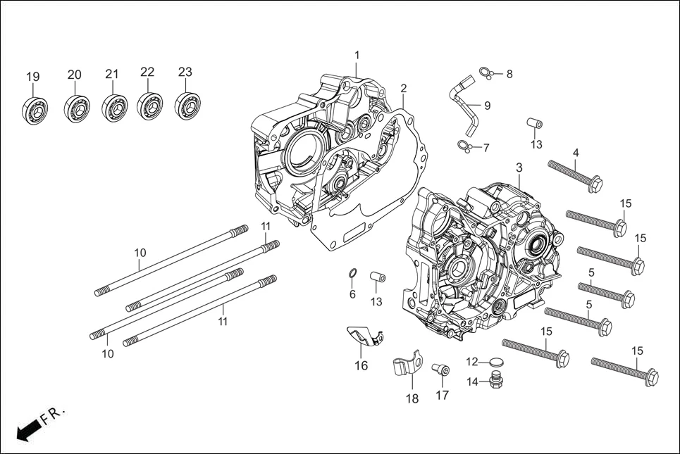 E-8 CRANK CASE/OIL PUMP