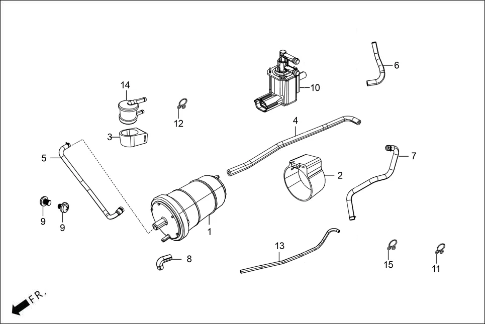F-13A CANISTER ASSY. assembly diagram for Hero SPL+ (FI KIT-NCS)(Oct., 2025)