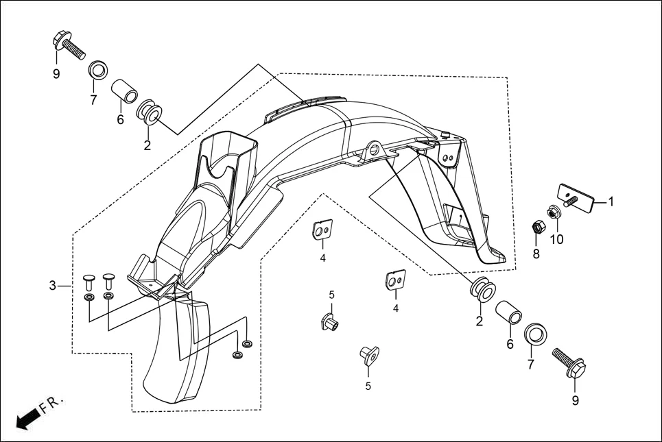 F-21 REAR FENDER diagram showing 33741-KST-920