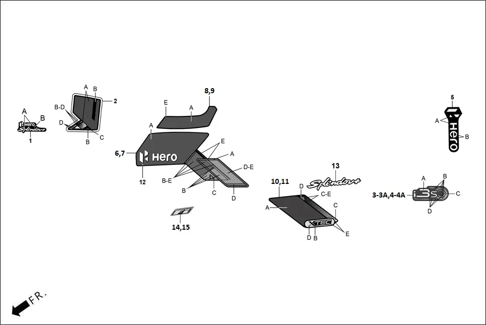 F-27 STRIPES/MARK diagram showing 85404-AAE-L30