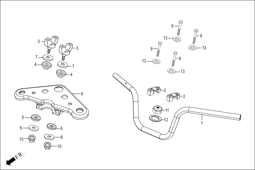 F-4 HANDLE PIPE/TOP BRIDGE diagram showing 53100-ADH-600