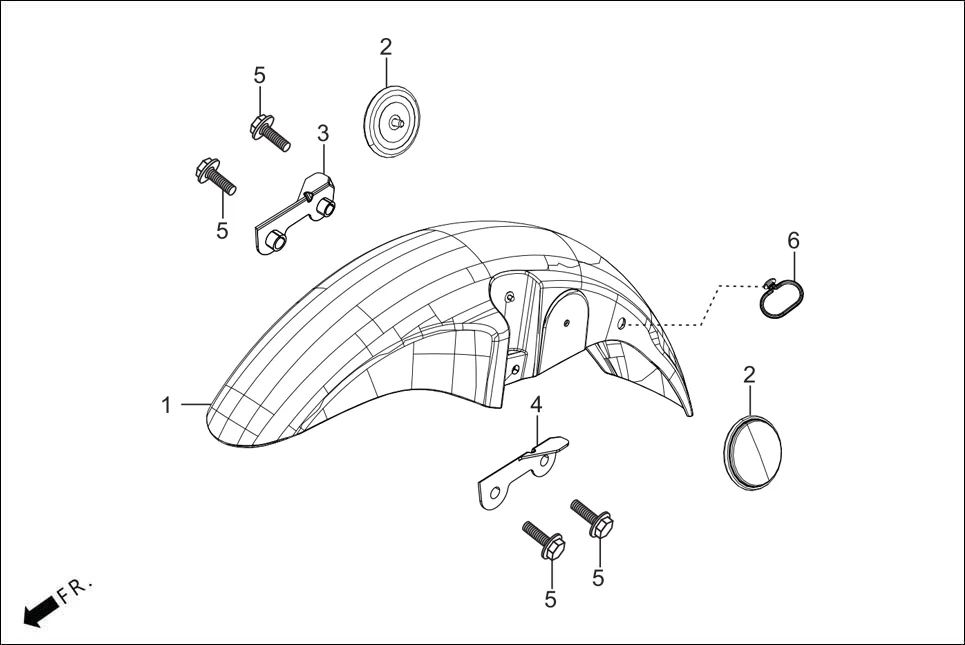F-6 FENDER FRONT assembly diagram for Hero SPL+ (FI KIT-NCS)(Oct., 2025)
