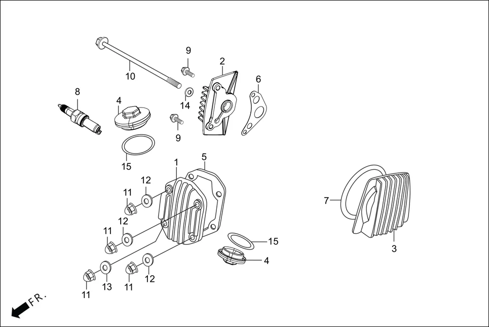 E-1 CYLINDER HEAD COVER/INLET PIPE