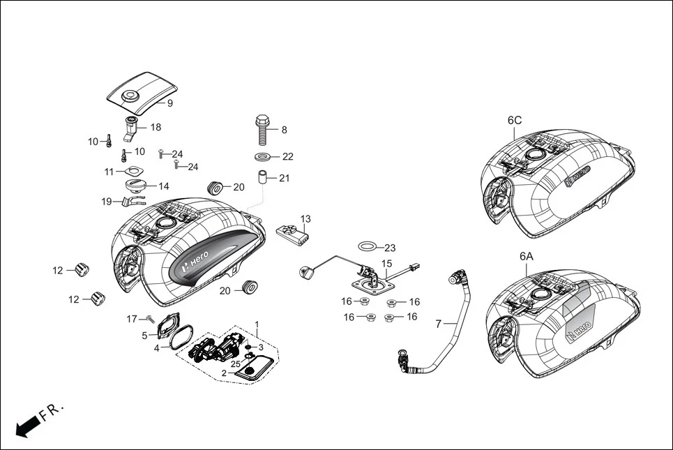 F-13-TECHNO FUEL TANK diagram showing 94050-06000