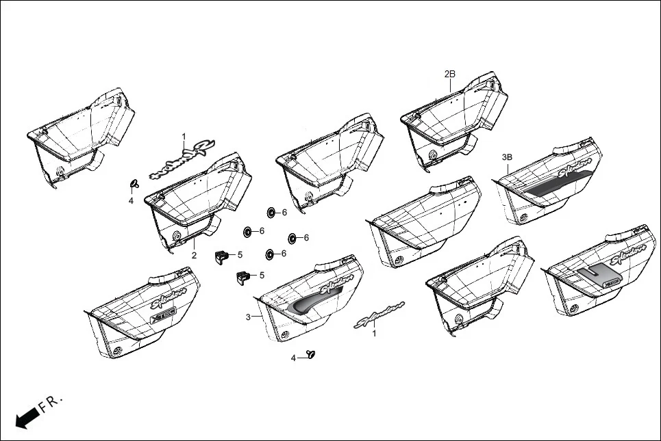 F-14A-SELF SIDE COVER assembly diagram for Hero Splendor Plus(Jan, 2023)