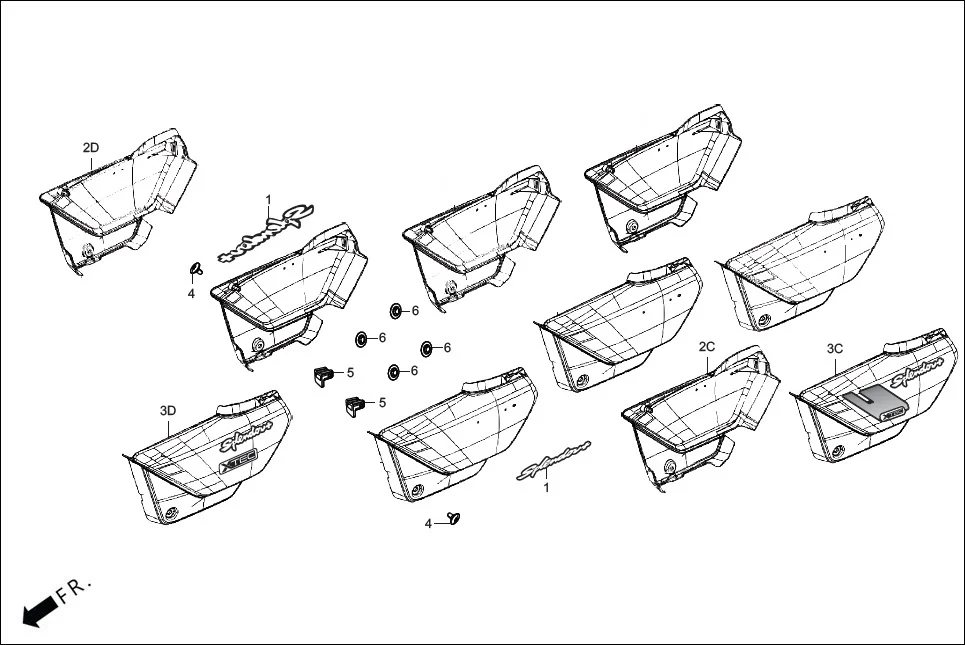 F-14A-TECHNO SIDE COVER assembly diagram for Hero Splendor Plus(Jan, 2023)