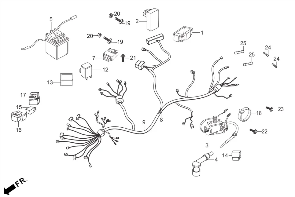 F-24-SELF WIRE HARNESS / BATTERY diagram showing 90122-KVT-941
