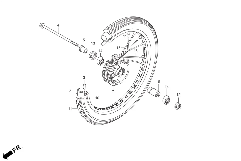 F-9-SPOKE FRONT WHEEL diagram showing 42712-KCS-920