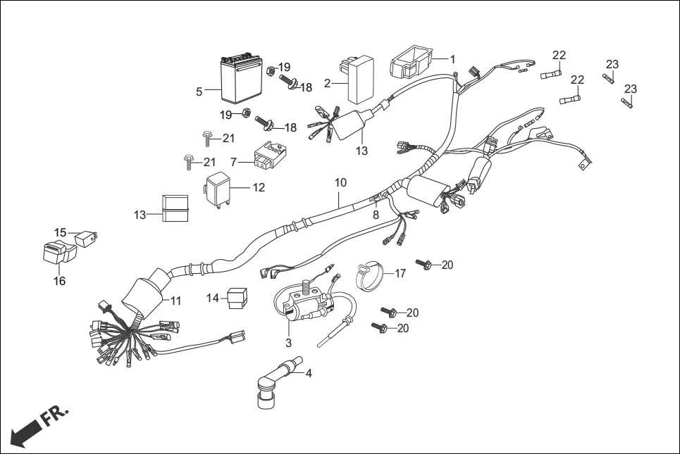 F-24-SELF WIRE HARNESS/BATTERY assembly diagram for Hero Splendor Pro (Oct, 2015)