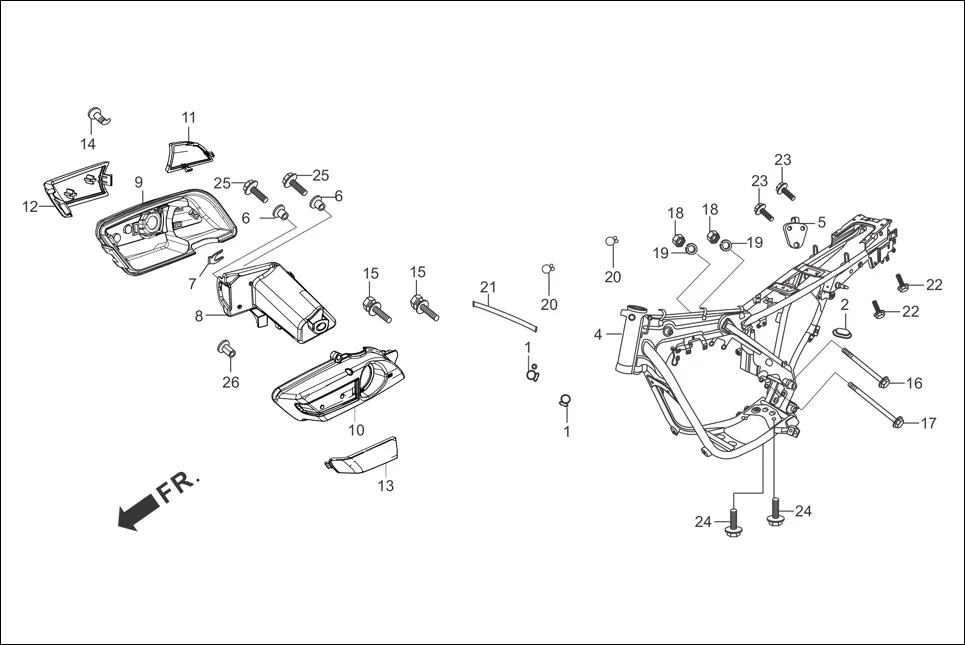 F-25-SELF FRAME BODY/UTILITY BOX diagram showing 50100-AAD-A10