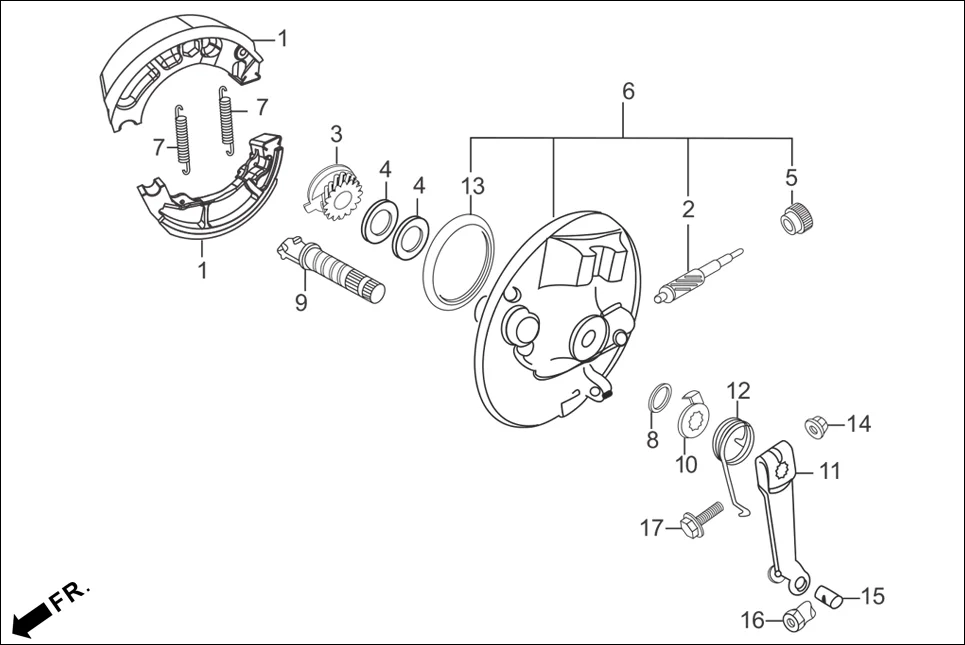 F-8-SPOKE FR. BRAKE PANEL assembly diagram for Hero Splendor Pro (Feb, 2017)