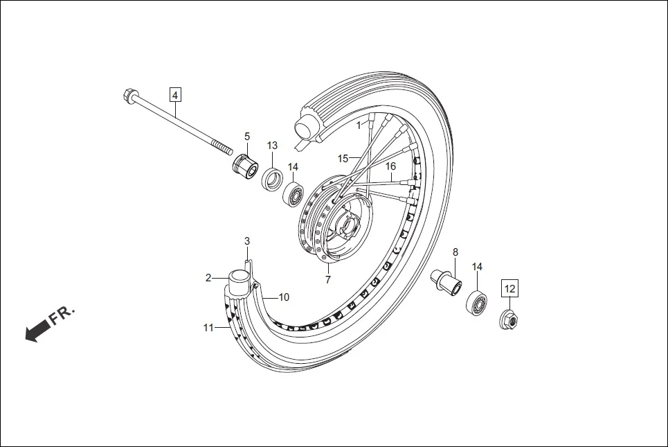 F-9-SPOKE FRONT WHEEL diagram showing 42712-KCS-920