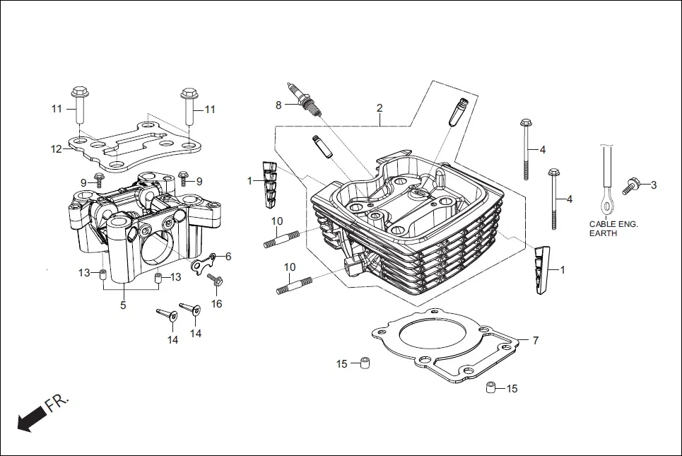 E-1A CYLN. &amp; CYLN HEAD (CYLINDER HEAD)
