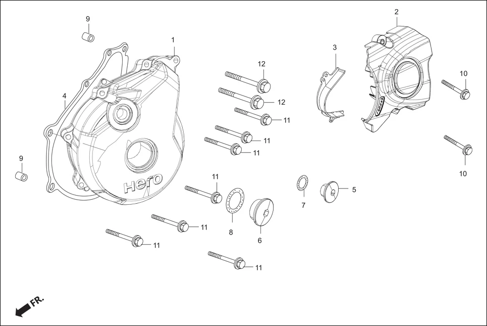 E-3A CRANK CASE &amp; COVER (LEFT CRANK CASE COVER)