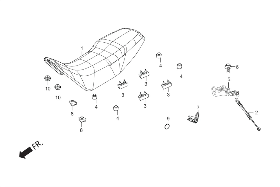 F-10 SEAT ASSY. diagram showing 95701-06012-00