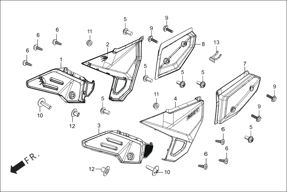 F-12 SIDE COVER diagram showing 96001-06012-00