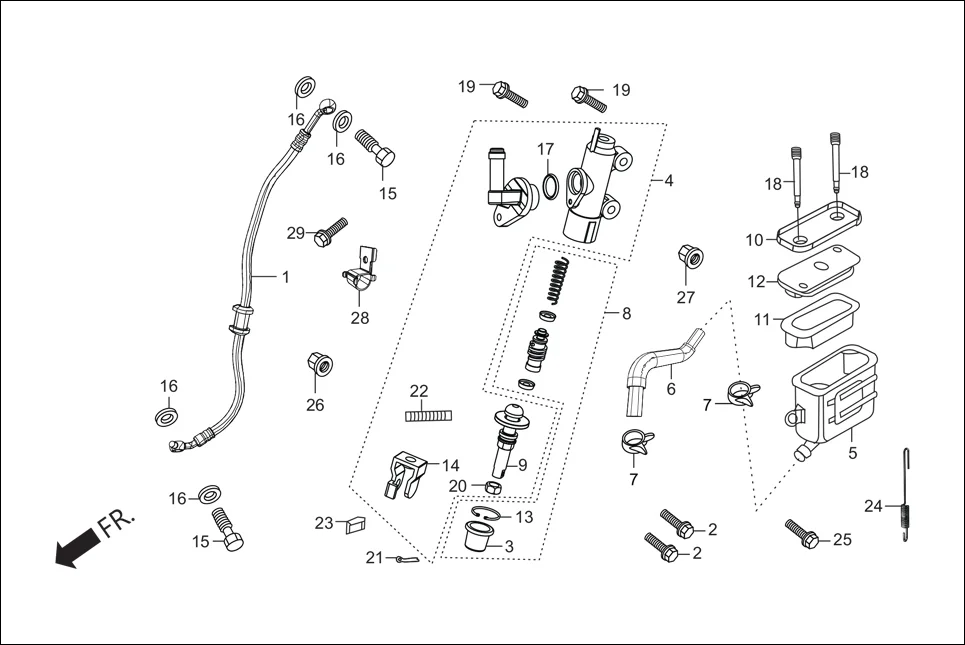 F-8 REAR BRAKE(MASTER CYL.) diagram showing 95701-06030-00