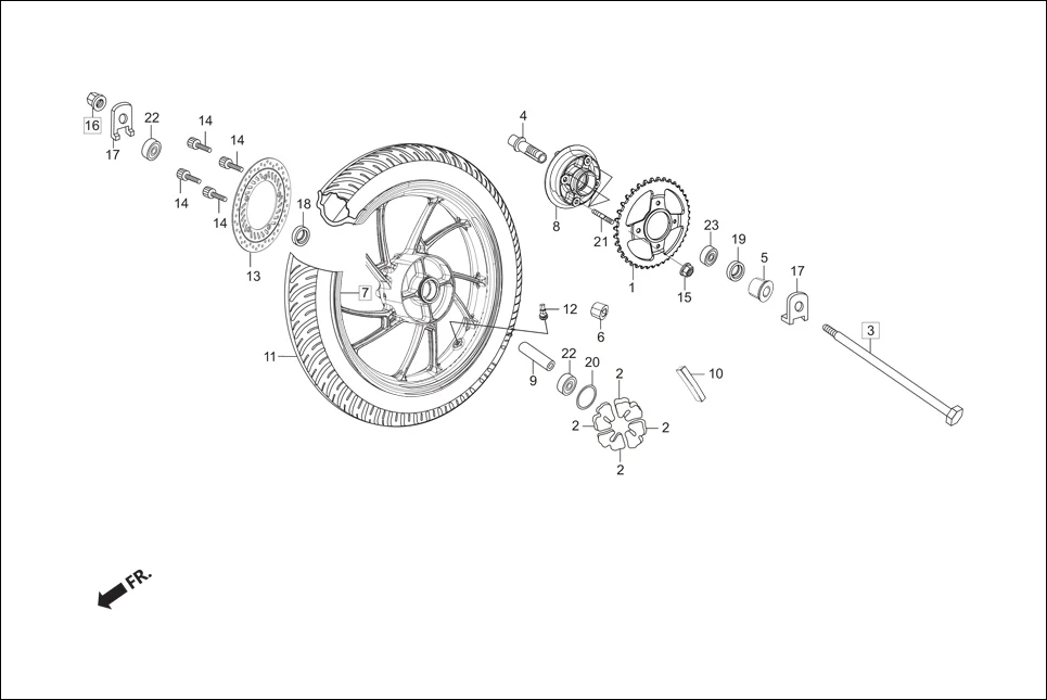 F-9 RR WHEEL / FLANGE ASSY. DRIVEN diagram showing 90304-KCS-920