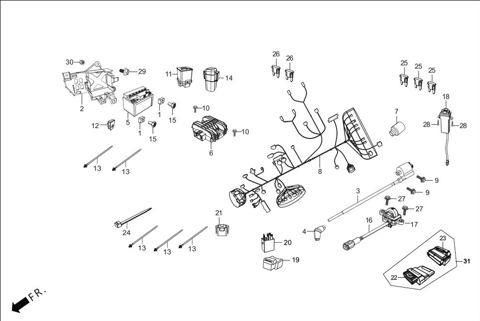 F-24 WIRE HARNESS/BATTERY diagram showing 90306-KVT-941