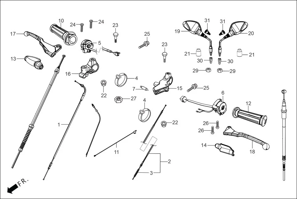 F-3-DISC HANDLE LEVER/SWITCH/CONTROL CABLE diagram showing 53172-KTC-920