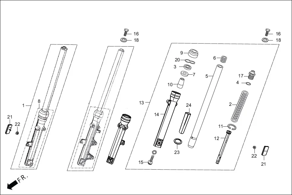 F-7-DRUM FRONT FORK diagram showing 90302-KTE-911
