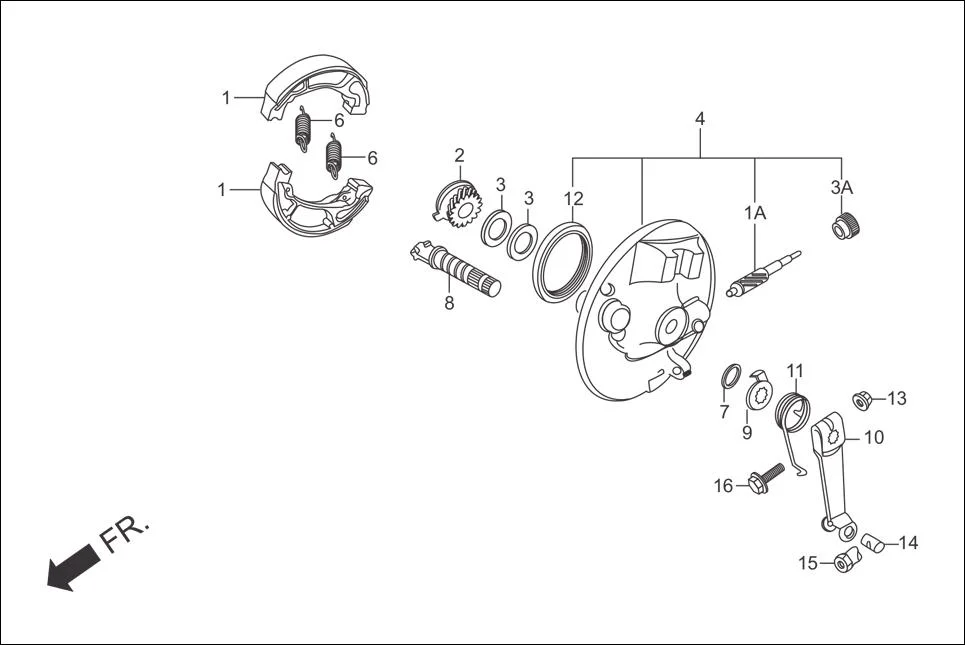 F-8-SPOKE FR.  BRAKE PANEL assembly diagram for Hero Super Splendor (Jan, 2014)