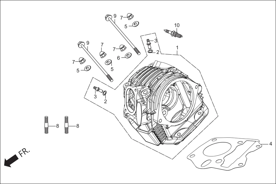 E-1A CYLINDER (CYLINDER HEAD/SPARK PLUG)