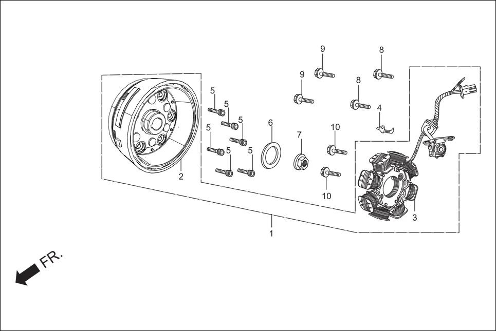E-5 A.C.GEN. ASSY./STARTING CLUTCH (ELEC.)